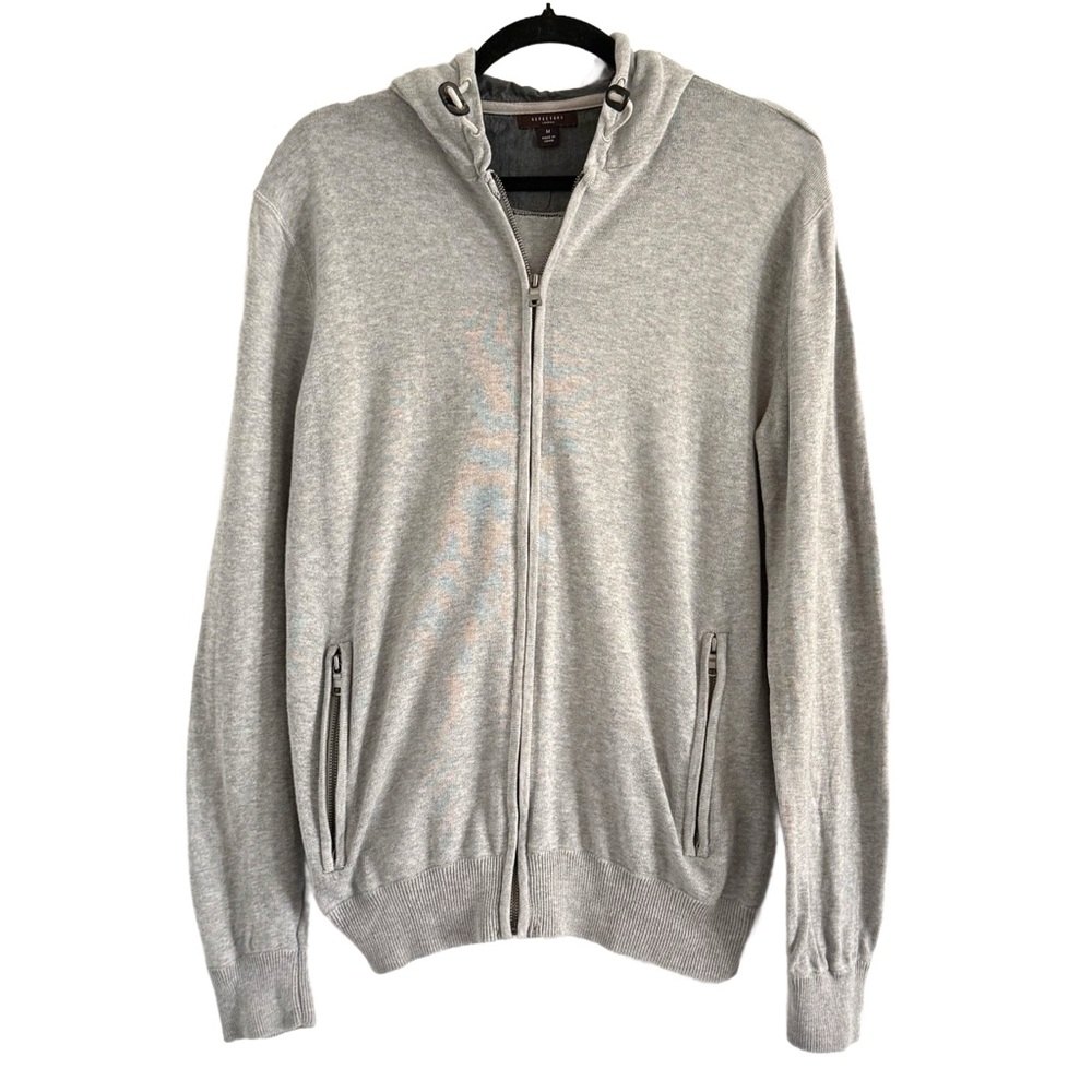 🌻 Refectory London Men's Light Gray Zip-Up Sweater